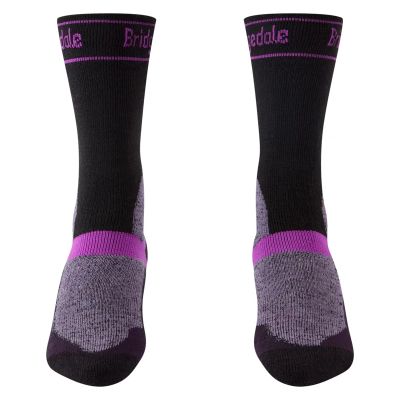 Bridgedale Winter Weight T2 Merino Womens Sport MTB Socks Black/Purple-1